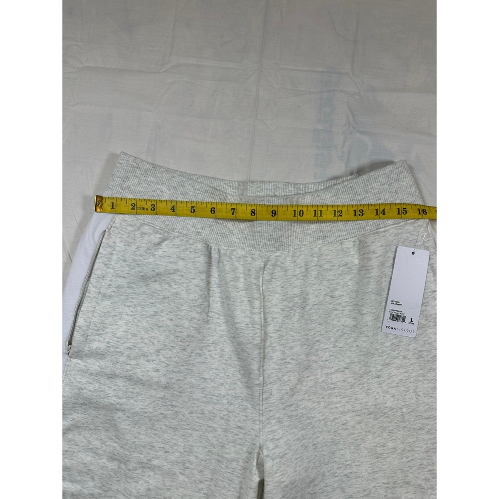 Yogalicious Cloud Plush Sanctuary Pant Heather Grey Wide Leg Snap Button Large - Picture 8 of 9